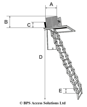 Timber Loft Ladder Dimension Image